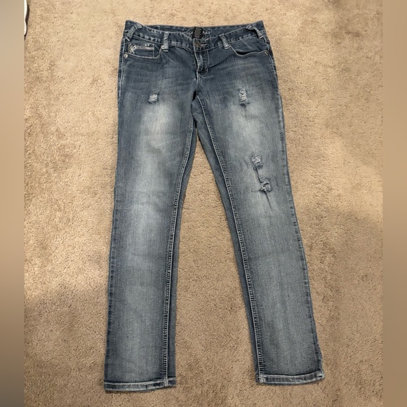 Ariya Denim - Ariya Women's Distressed Blue Skinny Jeans